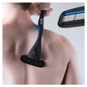 Metablade Mens Back Shaver With Long Handle - Replaceable Blades For Wet/Dry Use